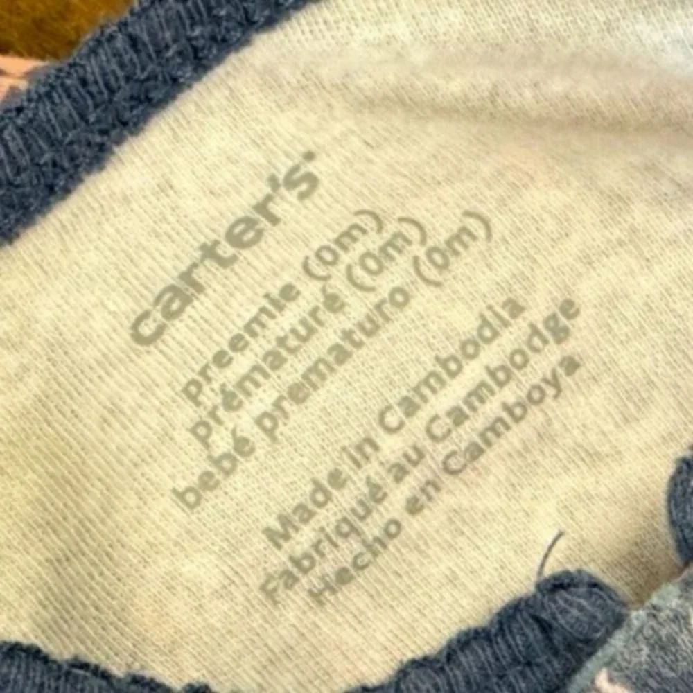 Carters Baby Girl Preemie Sleeper Outfit Zips‎ Reborn Doll Clothes Floral Ruffle